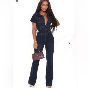 Women's  Blue Denim Jumpsuit